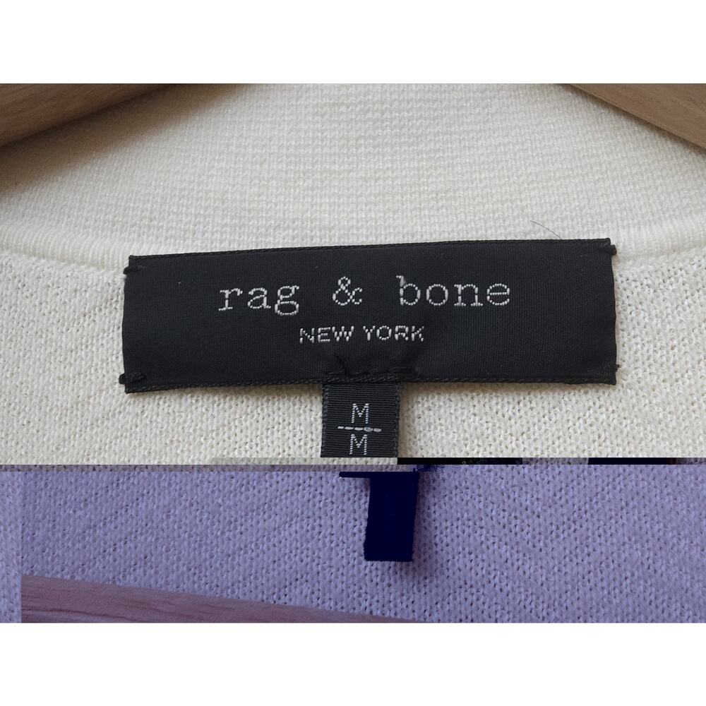 Rag & Bone Zuma Knit Polo Shirt Mens Greige Beige Terry M $328 - Picture 5 of 7